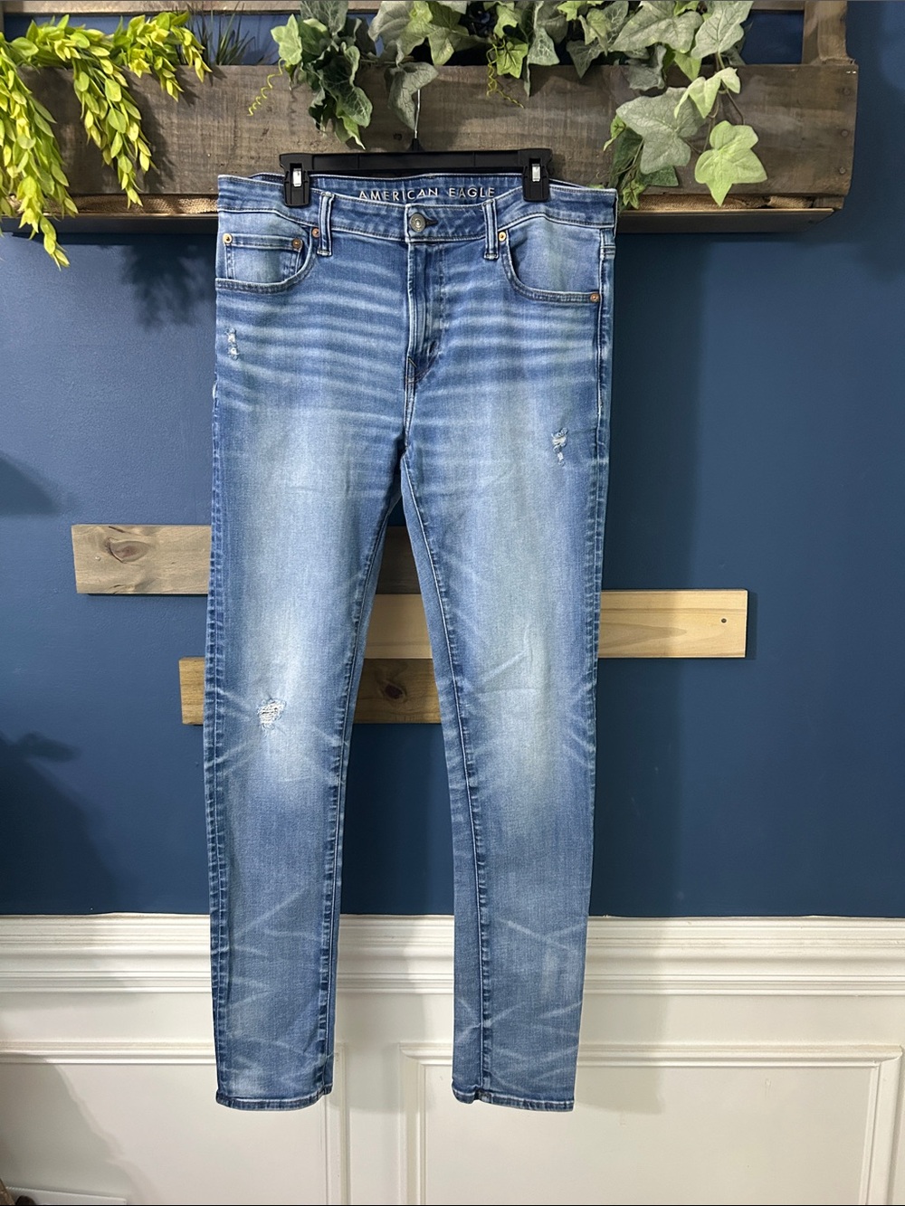 American Eagle Outfitters Air Flex+ Men's Light Wash Skinny Jeans 36